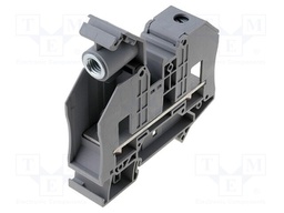 Splice terminal: rail; ways: 1; terminals: 2; grey; screw terminal