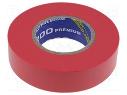 Tape: electrical insulating; W: 19mm; L: 18m; D: 0.18mm; red; 260%