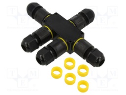 Connector: AC supply; snap-on; IP68; Body: black
