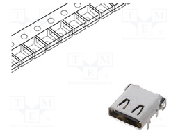 Socket; USB C; on PCBs; SMT,THT; PIN: 24; angled 90°; USB 3.1