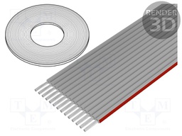 Wire: ribbon; 1.27mm; stranded; Cu; 14x28AWG; unshielded; PVC; grey