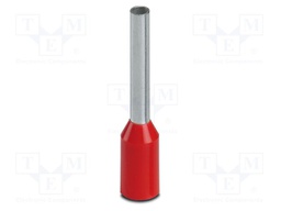 Tip: bootlace ferrule; insulated; copper; 1mm2; Bit len: 10mm; red