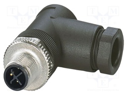 Connector: M12; plug; PIN: 3; 630V; angled; IP67; screw terminal
