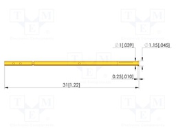 Test probe socket; gold-plated; Flange height: 0.25mm