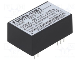 Converter:DC/DC;2.5W;Uin:918V;15VDC;Iout:150mA;0.02ppm/C
