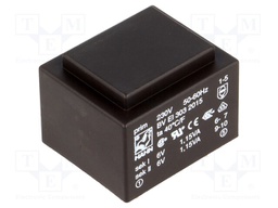 Transformer: encapsulated; 2.3VA; 230VAC; 6V; 6V; 191mA; 191mA; 81g