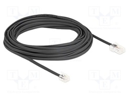 Cable: telephone; RJ11 plug,RJ45 plug; 10m; black; Insulation: PVC