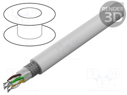Wire: data transmission; chainflex® CFCLEAN3; 6x2x0.25mm2; white