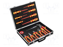 Kit: pliers, insulation screwdrivers; for electricians; 1kV