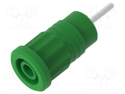 Connector: 4mm banana; socket; 36A; green; nickel plated; 35mm
