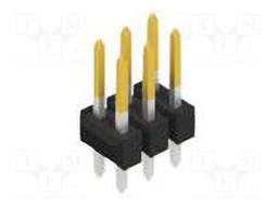 Connector: pin strips; pin header; male; PIN: 6; 2.54mm; THT; 2x3