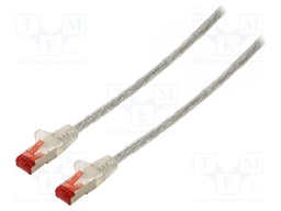 Patch cord; S/FTP; 6; stranded; Cu; LSZH; transparent; 5m; 28AWG