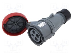 Connector: AC supply 3-phase; plug; female; straight; for cable