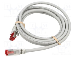 Patch cord; S/FTP; 6; stranded; Cu; LSZH; grey; 2m; halogen free