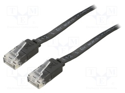Patch cord; U/UTP; 6; stranded; Cu; PVC; black; Len: 1.5m; 32AWG