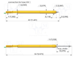 Test needle; Spring compression: 6mm; 10mm; 1A; steel; Ø: 1.5mm