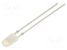 LED; white warm; oval; 3.9x3.1mm; 2180mcd; Front: convex; 2.9VDC