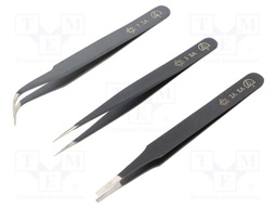 Kit: tweezers; universal; ESD; 3pcs.