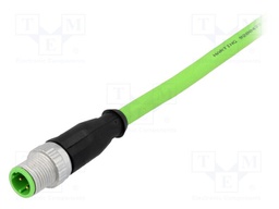 Plug; M12; PIN: 4; male; D code-Ethernet; 1.5m; Insulation: TPU