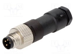 Connector: M8; male; PIN: 4; straight; for cable; plug; Nano-Change