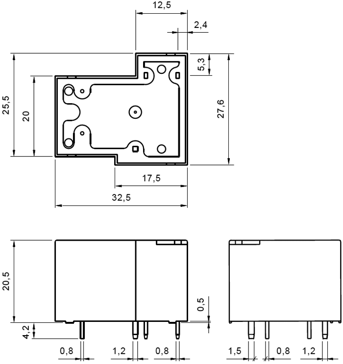Relay: electromagnetic; SPDT; Ucoil:5VDC; 30A; Series: R30N; 0.9W