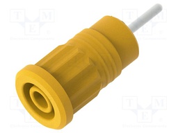 Connector: 4mm banana; socket; 36A; yellow; nickel plated; 35mm