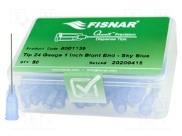 Needle: steel; 1"; Size: 24; straight; 0.31mm; Body: light-blue