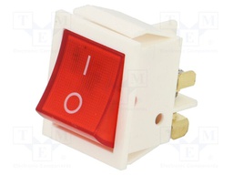 ROCKER; Pos: 2; 16A/250VAC; red; neon lamp; Backlight colour: red