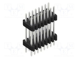 Connector: pin strips; pin header; male; PIN: 16; 1.27mm; THT; 2x8