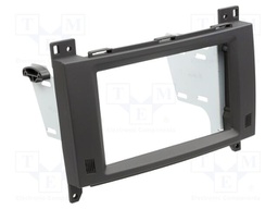 Radio frame; Mercedes; 2 DIN; black/rubber-touch
