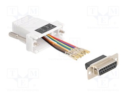Adapter; D-Sub 15pin socket,RJ45 socket; white
