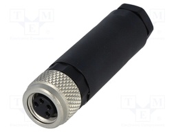 Connector: M8; female; PIN: 4; straight; for cable; plug