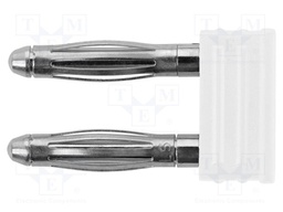 Stackable safety shunt; 2mm banana; 12A; 30VAC; 60VDC; white
