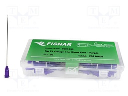 Needle: steel; 3"; Size: 21; straight; 0.51mm; Body: purple