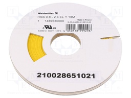 Heat shrink sleeve; glueless; 3: 1; 2.4mm; L: 13m; yellow