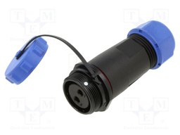 Connector: circular; plug; female; PIN: 2; IP68; SP21; 7÷12mm; 30A