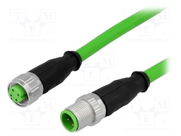 Cable: for sensors/automation; PIN: 4; M12-M12; D code-Ethernet