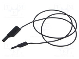 Test lead; 10A; insulated; Urated: 1kV; Len: 1m; black