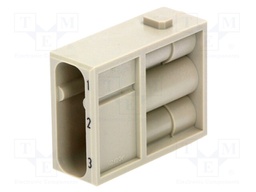 Connector: HAN; module; male; Han Modular C; PIN: 3; w/o contacts