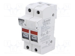 Fuse base; 10x38mm; for DIN rail mounting; 30A; 600VAC; Poles: 2