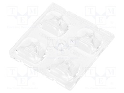 LED lens; square; transparent; H: 7.1mm; Outside dim: 50x50mm