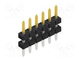 Connector: pin strips; pin header; male; PIN: 6; 2mm; THT; 1x6; 100V