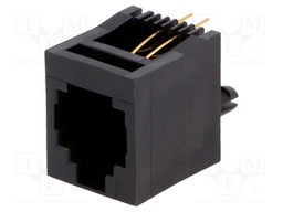 Socket; RJ11; PIN: 4; Layout: 6p4c; THT; straight