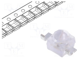 IR transmitter; 940nm; transparent; 40mW; 50°; SMD; 100mA