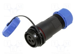 Connector: circular; plug; female; PIN: 3; IP68; SP21; 7÷12mm; 30A