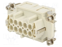 Connector: HDC; contact insert; female; S-EP; PIN: 10; 10+PE; 16A