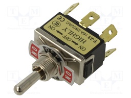 Switch: toggle; Pos: 3; DP3T; ON-OFF-ON; 15A/250VAC; 0÷55°C; IP40