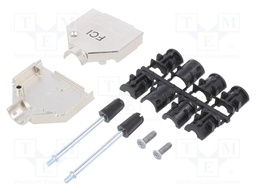 D Sub Backshell, DA, 180°, Zinc Body