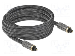 Cable; Toslink plug,both sides; 5m; Plating: gold-plated; grey
