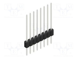 Connector: pin strips; pin header; male; PIN: 8; 1.27mm; THT; 1x8